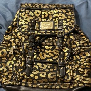 Juicy Couture Black and Gold Backpack/Purse